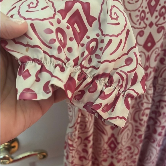 Maxi dress pink and cream Patterned women’s XXL - Picture 5 of 9